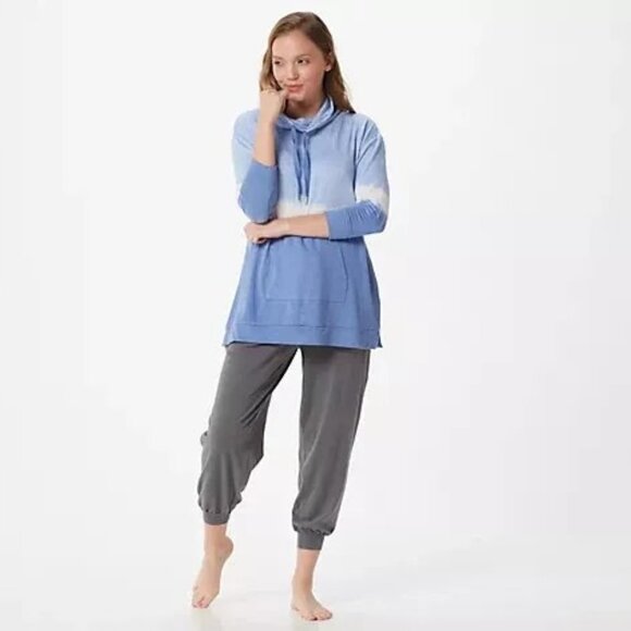 Koolaburra by UGG Brushed-Back 3/4-Sleeve Pullover Top Medium Coral Ombre Stripe - Picture 3 of 7